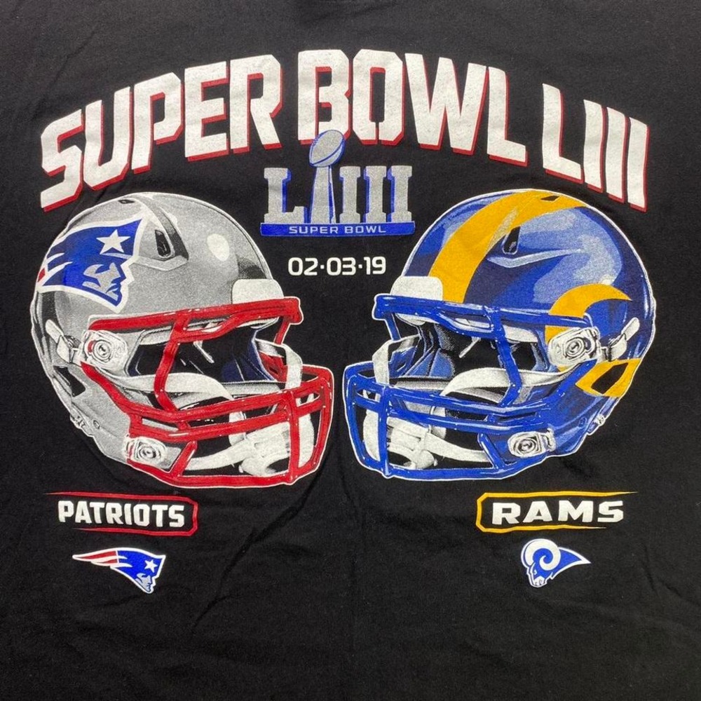 2019 Super Bowl Rams vs Patriots football shirt‎